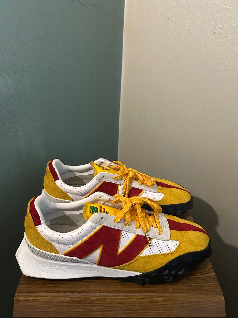 New Balance X Casablanca XC72 Yellow & Red Suede Retro Runner - Picture 2 of 6